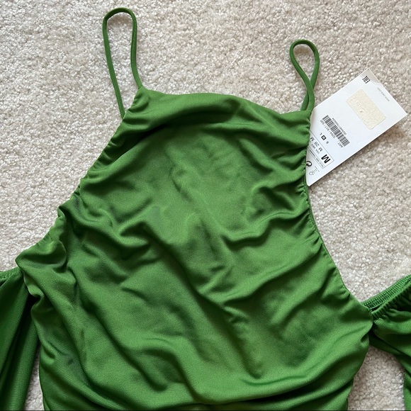 ZARA GREEN MIDI DRESS - Picture 12 of 16